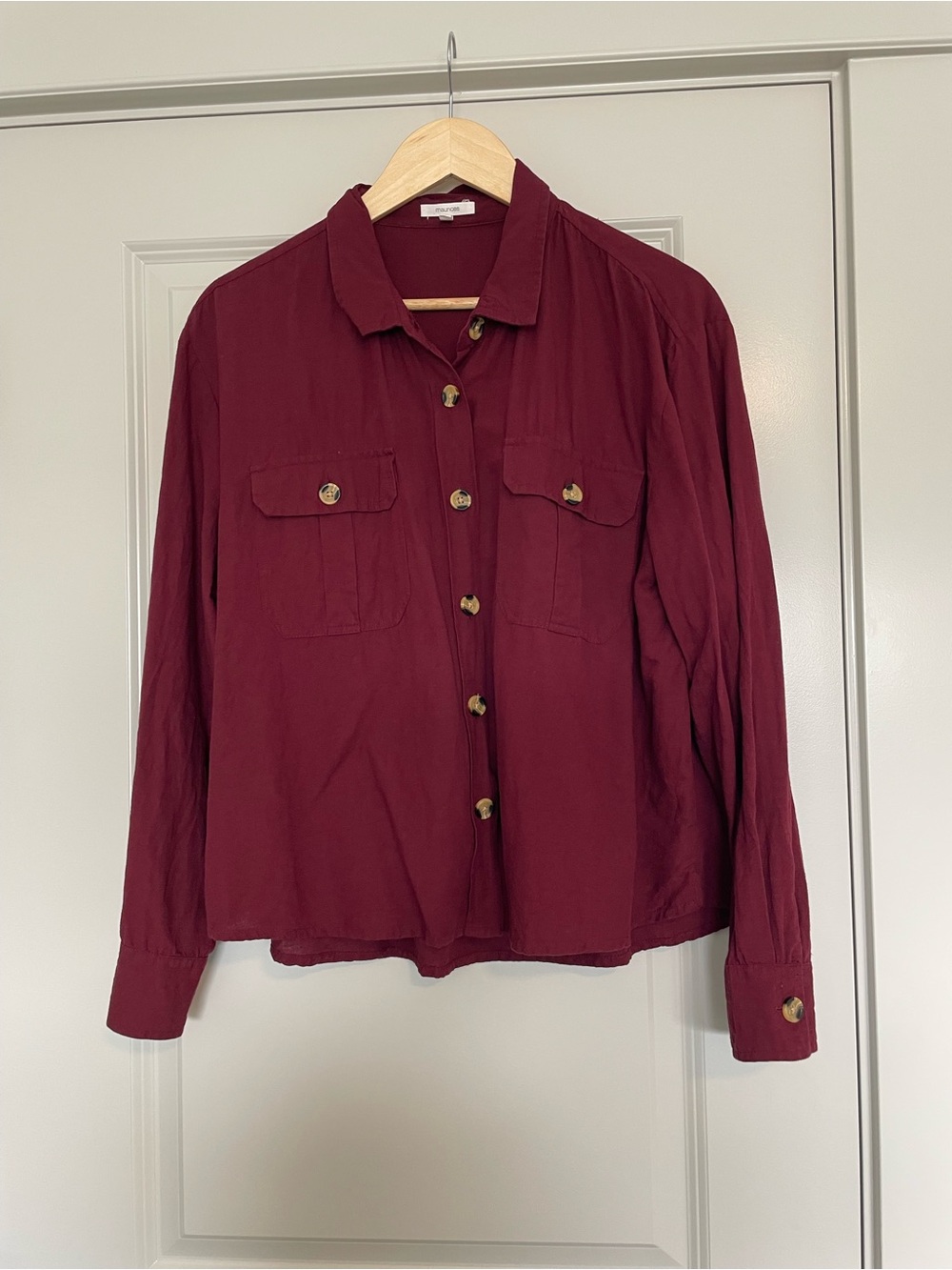 Maurices Deep Burgundy Button-Up Shirt